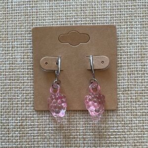 Pink Grape Cluster Earrings